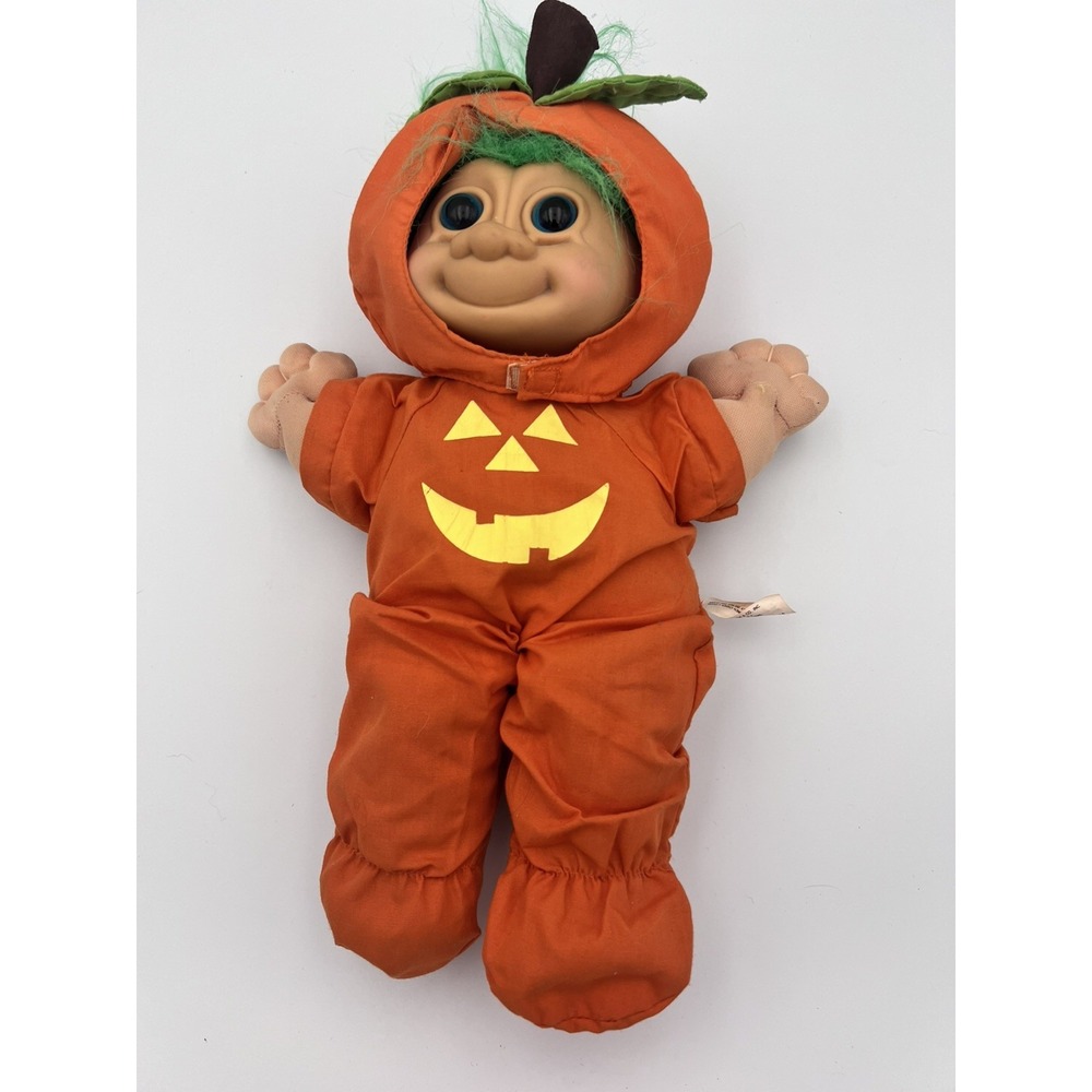 Vintage Russ Berrie Troll Kidz Punkin Halloween Pumpkin Costume Soft Body